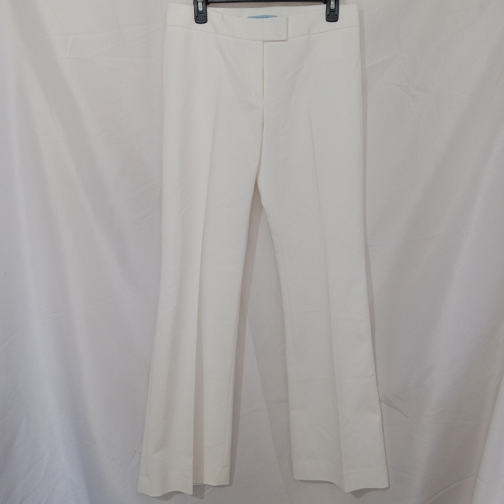 Antonio Melani White Flare Wide Leg Dress Pants Womens 8 High Rise Tailored 33" - Picture 2 of 10